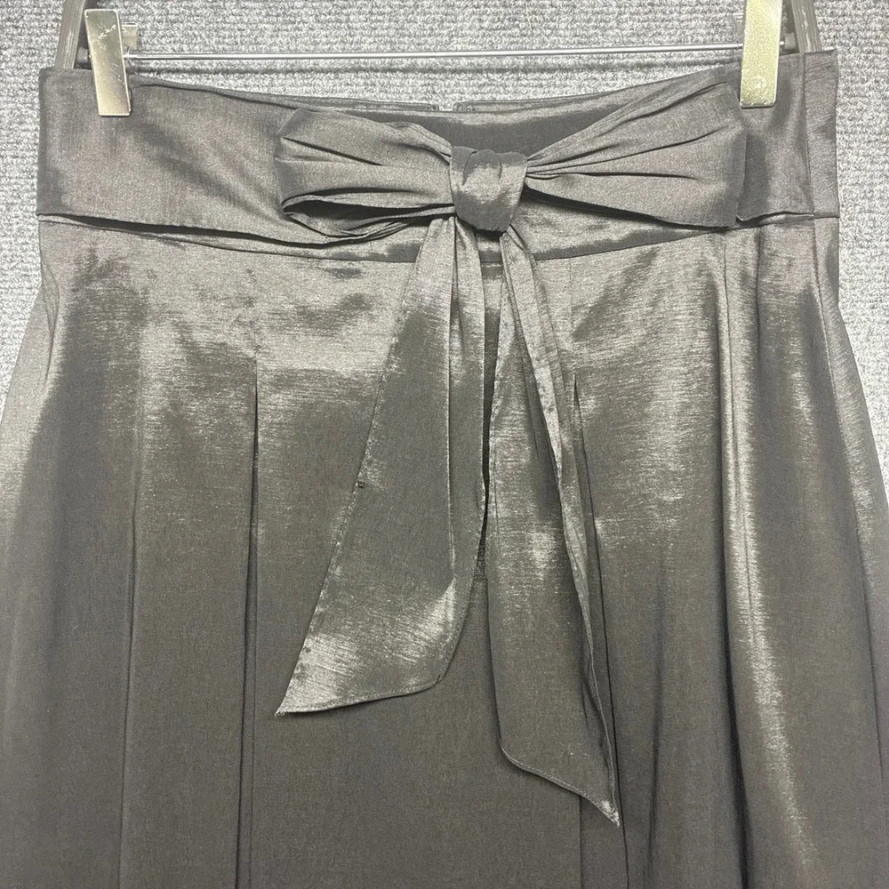 Preston & York A-Line Skirt Women 6 Black Bow Front‎ Pleated Midi Evening Formal